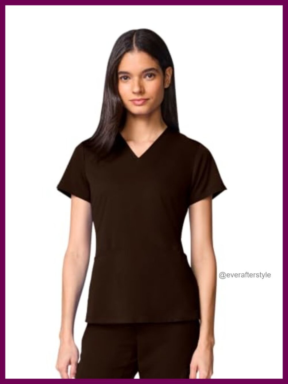 Womens Scrub Top V Neck Dolman Sleeve 2-Way Stretch Medical Nurse Shirt